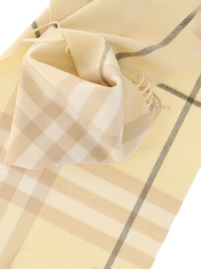 Burberry Rectangular Cashmere Scarf With Iconic Logo Intarsia
