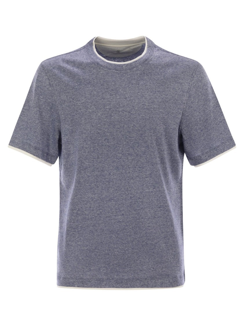Brunello Cucinelli Crew-Neck T-Shirt In Linen