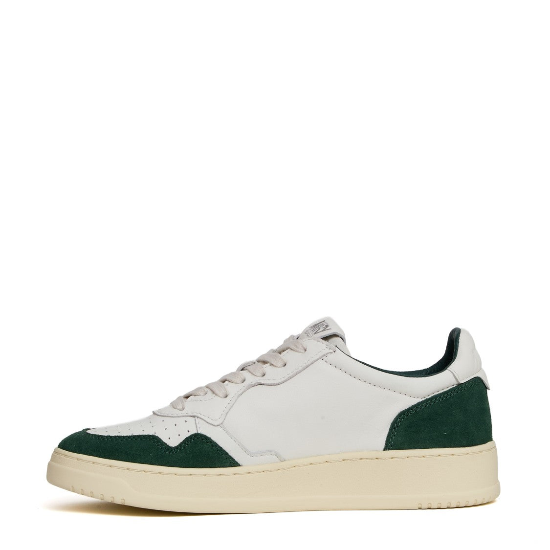 Autry Medalist Low Sneakers In White Leather And Suede, Bottle