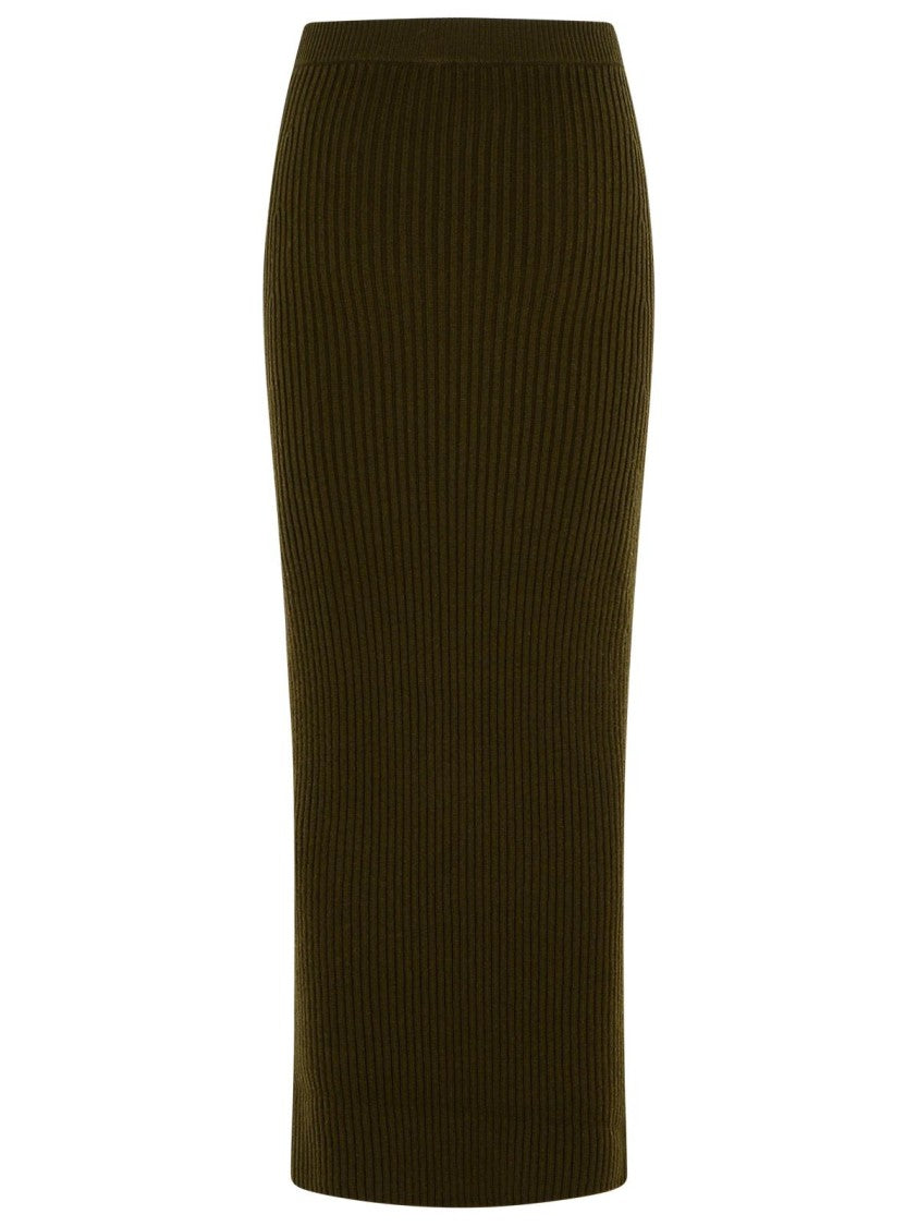 Max Mara Moss Green Wool/Cachemire 'Boris 1234' Sheath Skirt