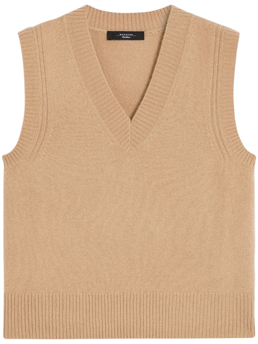 Max Mara Classic Cashmere Sweater In Camel Tone