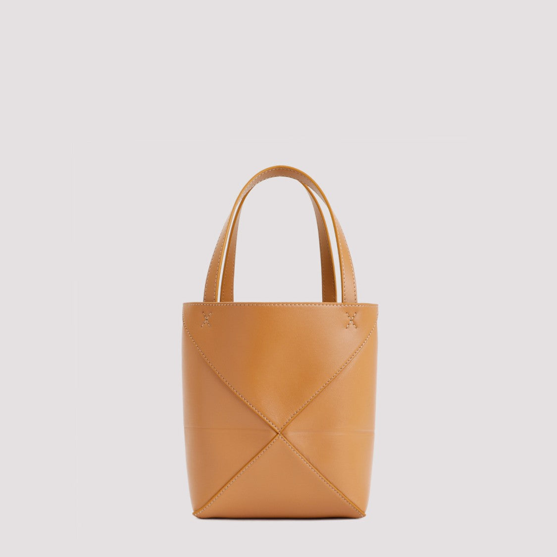 Loewe Compact Brown Calf Leather Puzzle Fold Tote Mini