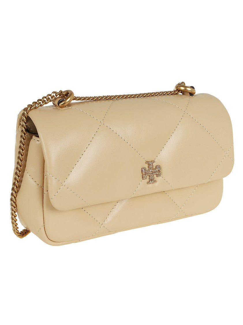 Tory Burch Yellow/Orange Kira Diamond Quilt Pave Mini Flap Bag
