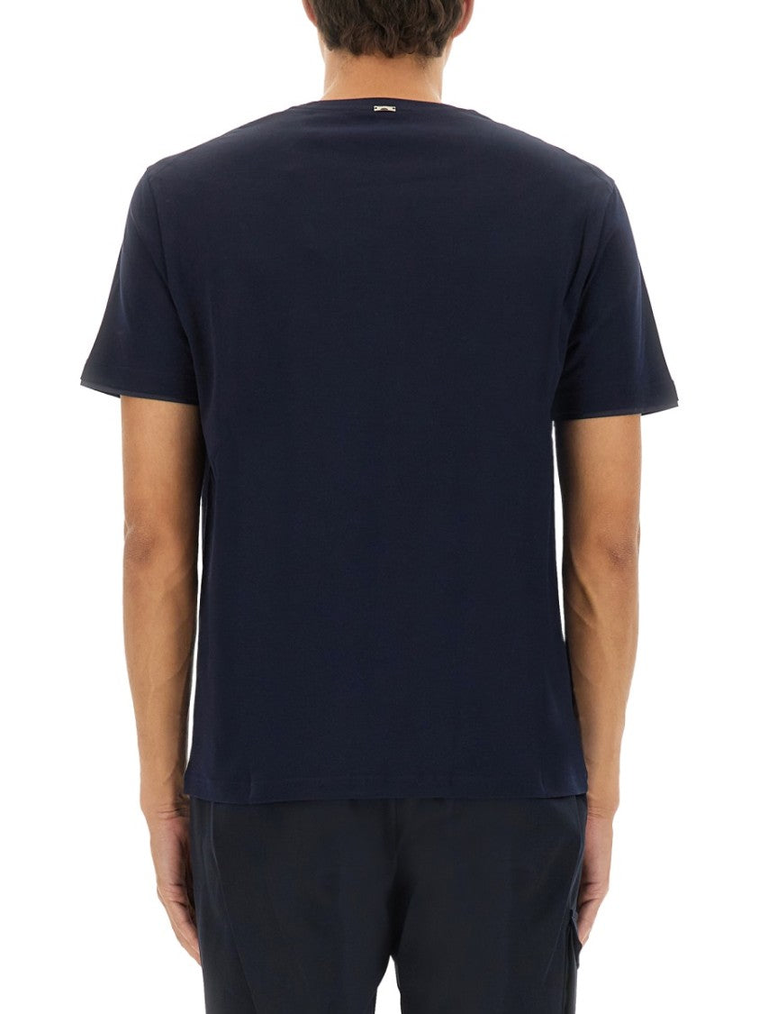 Herno Relaxed Fit Blue Cotton T-Shirt