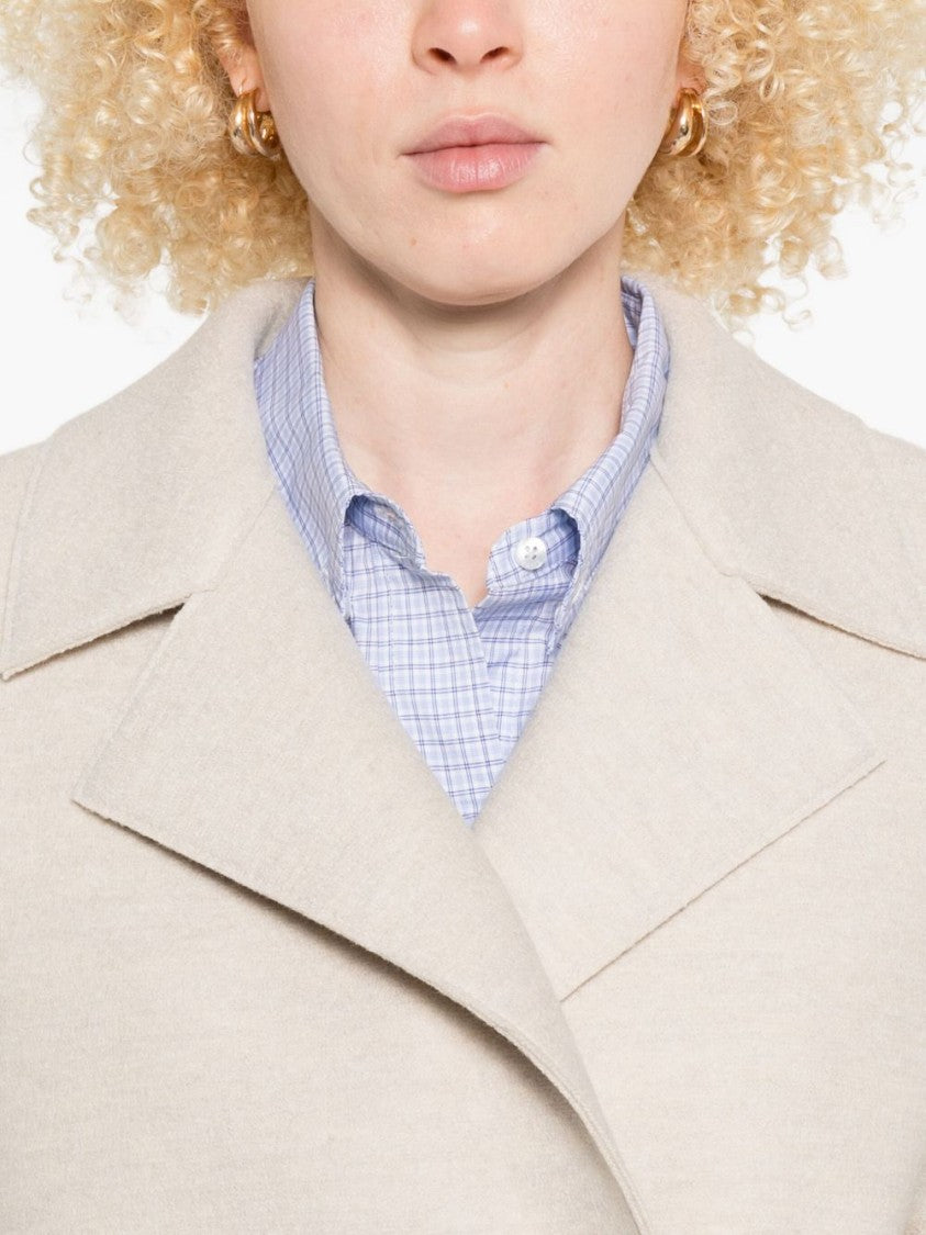 Harris Wharf London Boxy Beige Double-Breasted Coat