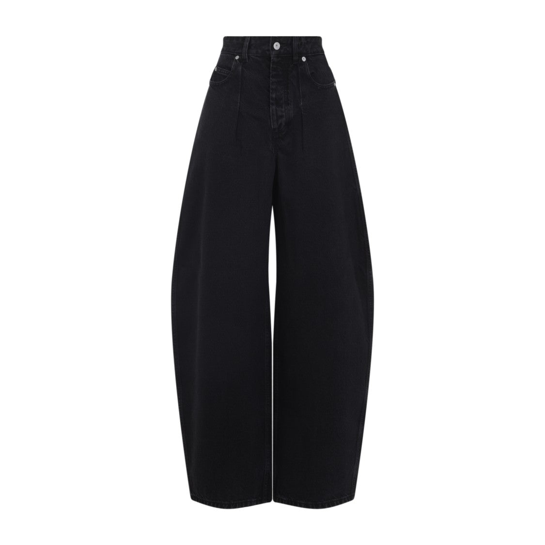Jacquemus High-Waisted Wide-Leg Jeans In Solid Black Denim