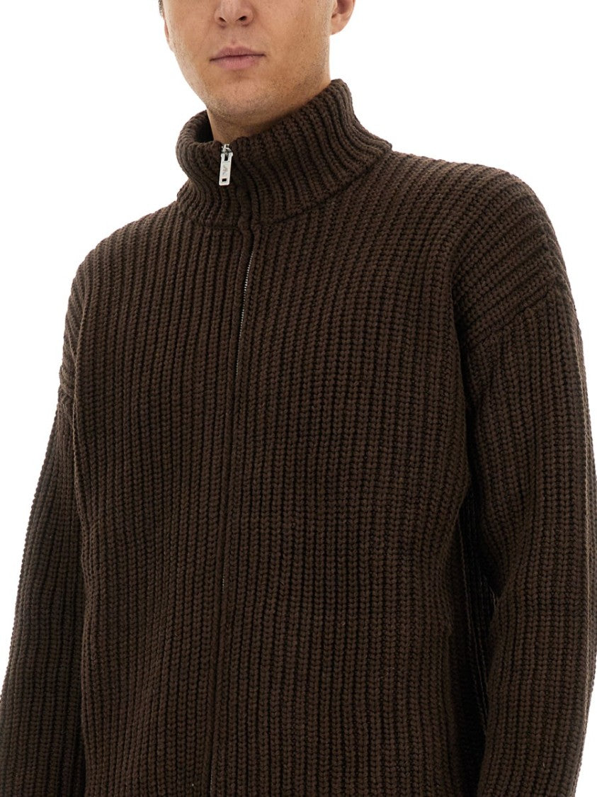 Emporio Armani Textured Ribbed High Collar Sweater