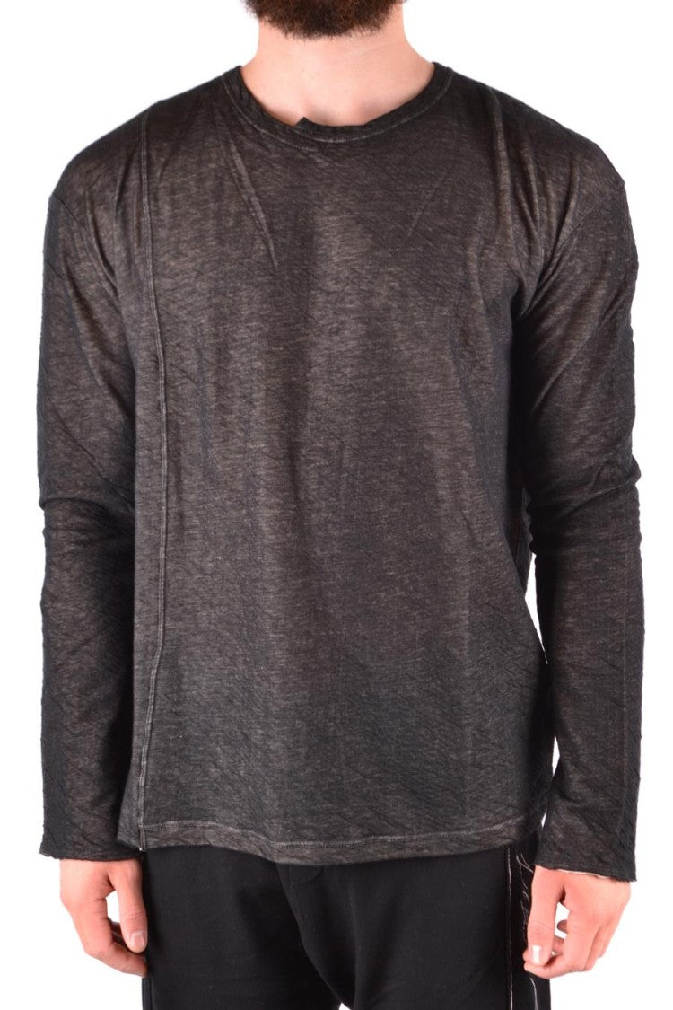 Isabel Benenato Textured Black Cotton Sweater