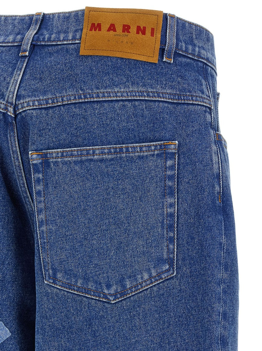 Marni Low Waist Wide Leg Denim Jeans