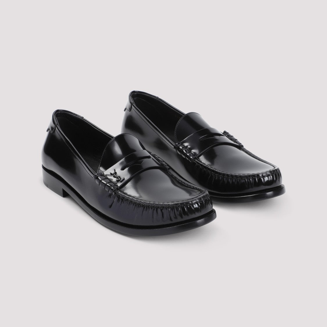 Saint Laurent Black Calf Leather Le Loafer 15 Mocassin