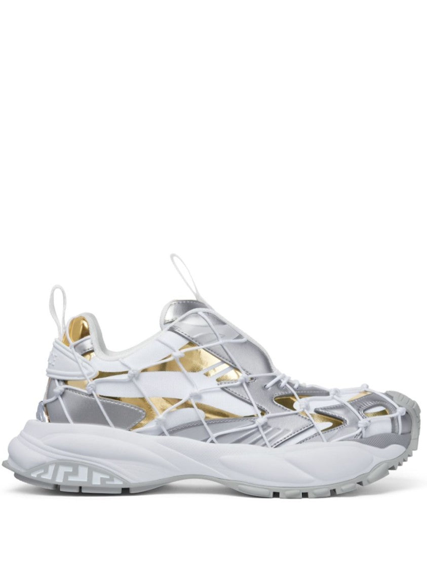 Versace Color-Block Sneakers With Metallic Accents