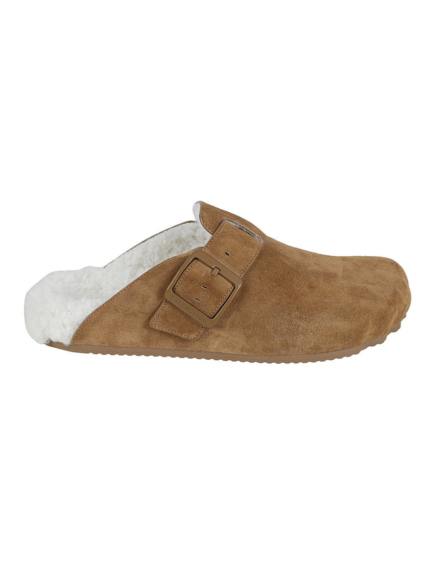 Balenciaga Suede Sandals With Shearling Lining