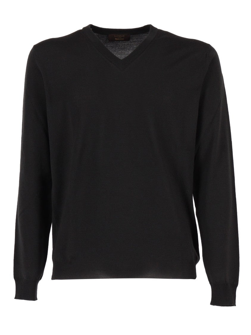 Slowear Zanone Classic Crew Neck Sweater In Virgin Wool Blend