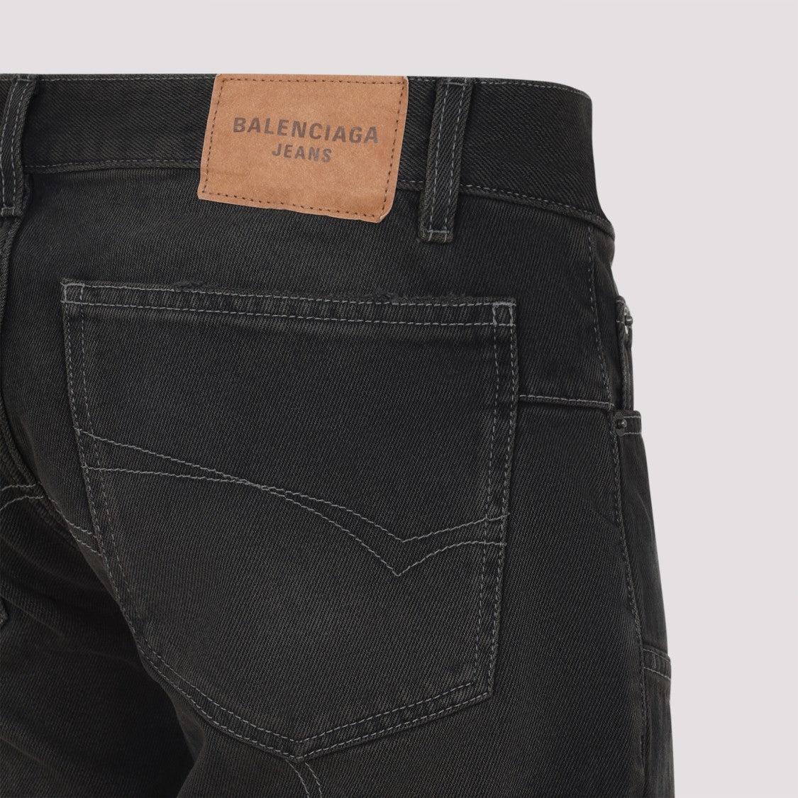 Balenciaga Anthracite Grey Cotton Fitted Low Waist Pants