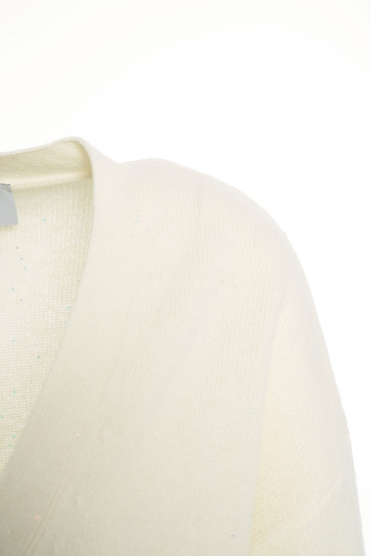 Kaos Textured Knit Cardigan With V-Neckline And Button-Down Design