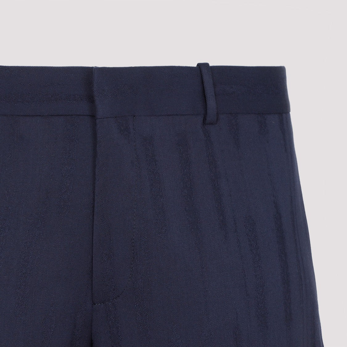 Off-White Blue Sierra Leone Virgin Wool Shibori Jacquard Slim Pant