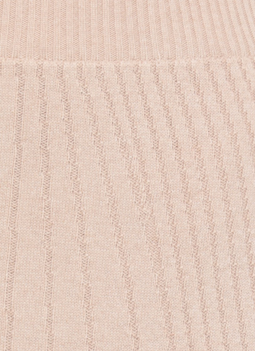 D. Exterior Beige Cashmere And Wool Midi Skirt