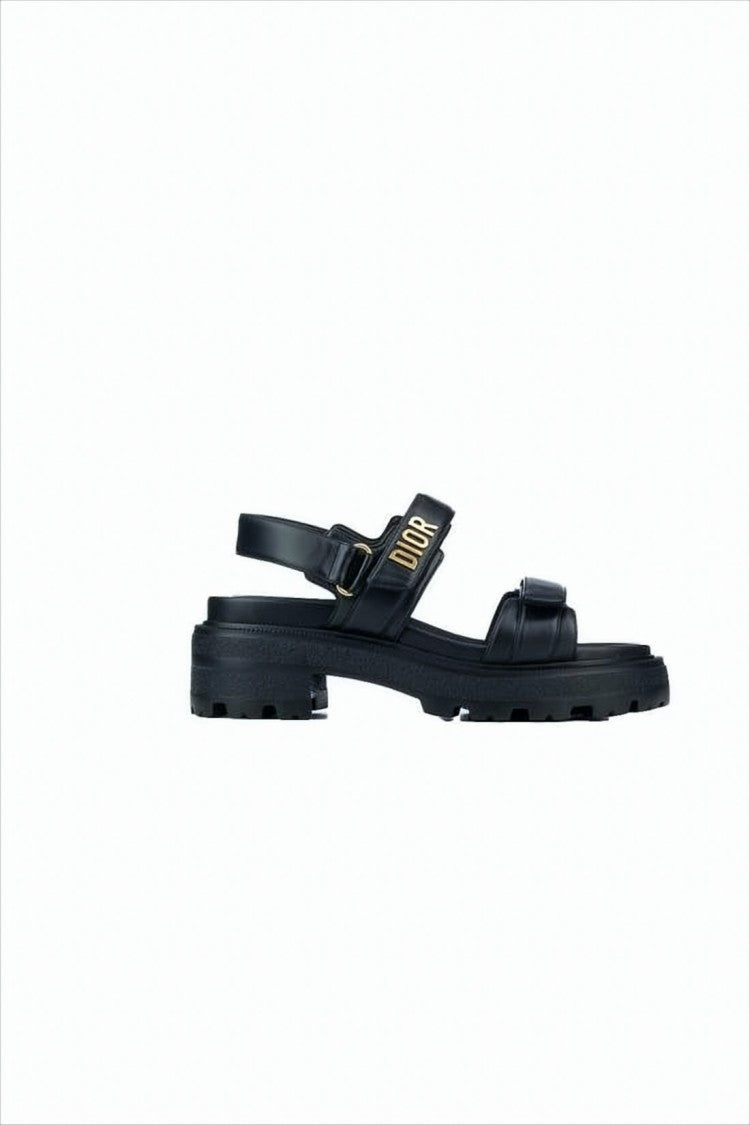 Christian Dior Sole Black Sandals With Adjustable Ankle Strap