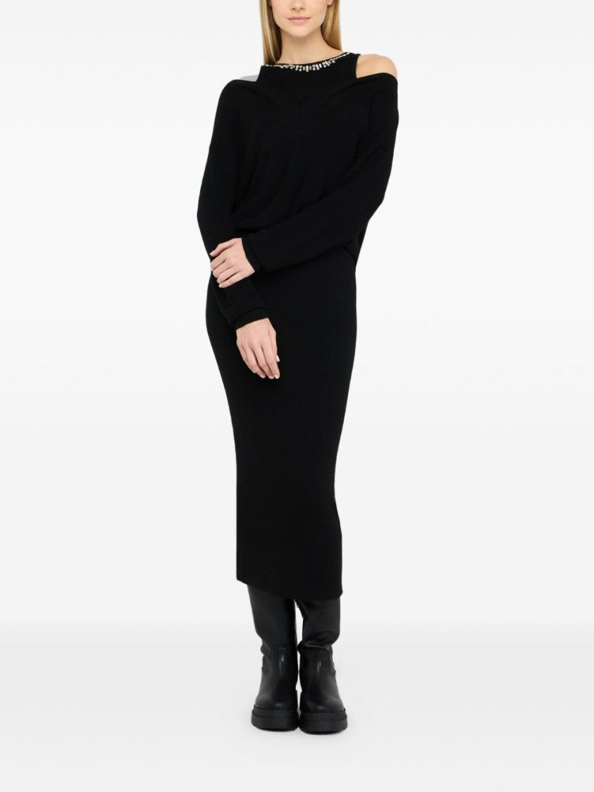 Liu Jo Midi Dress With Cut-Out Shoulder Details