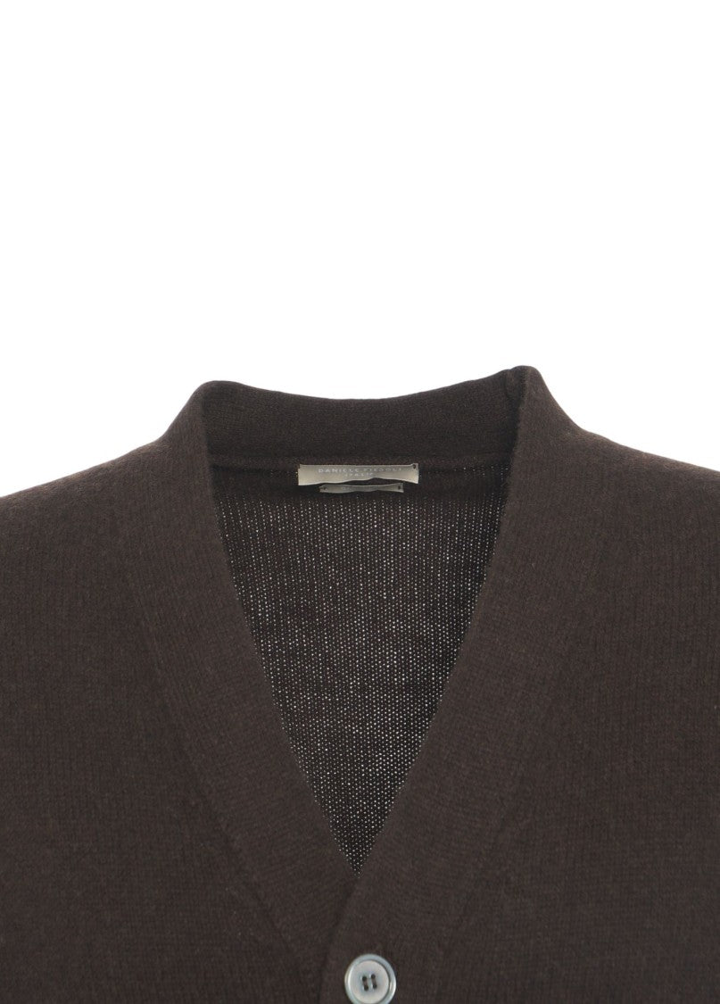 Daniele Fiesoli Classic V-Neck Cardigan In Rich Cashmere