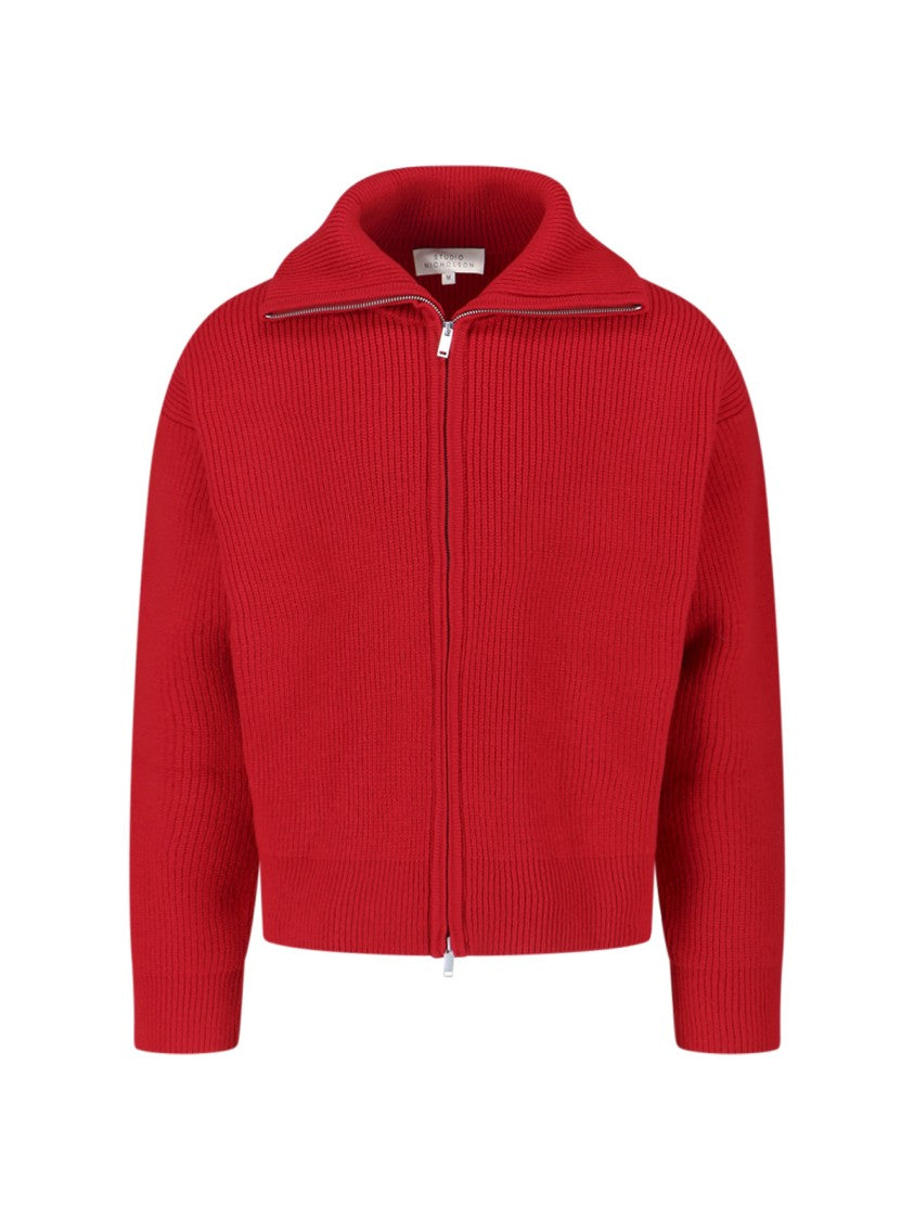 Studio Nicholson Classic Knit Sweater In Rich Red Hue
