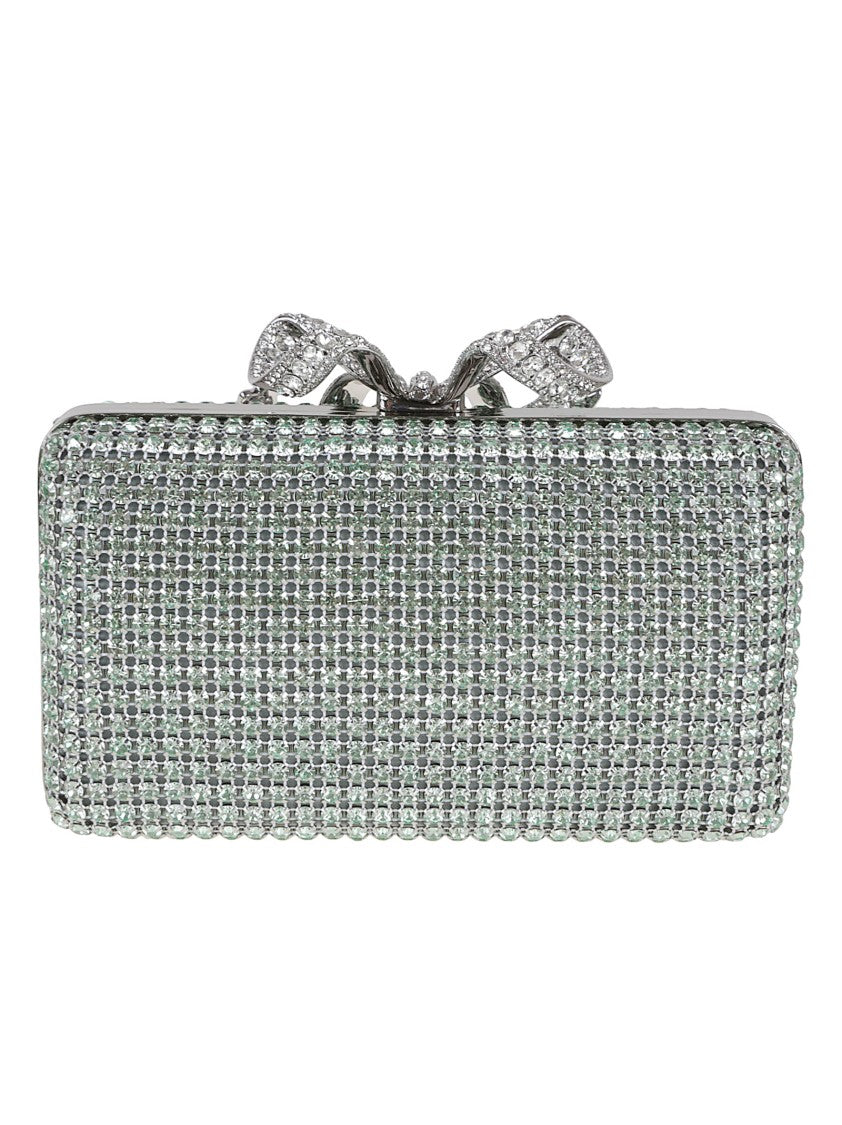 Self-Portrait Green Chainmail Clutch Bag