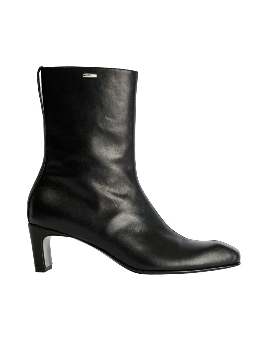 Our Legacy Sleek Black Leather-Like Ankle Boot