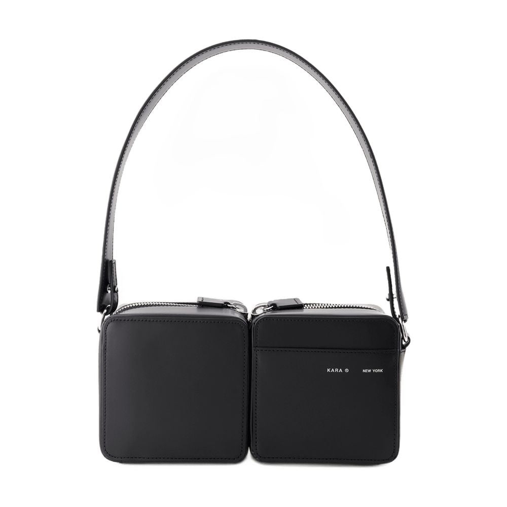 Kara Hobo Stacked Bag - Leather - Black
