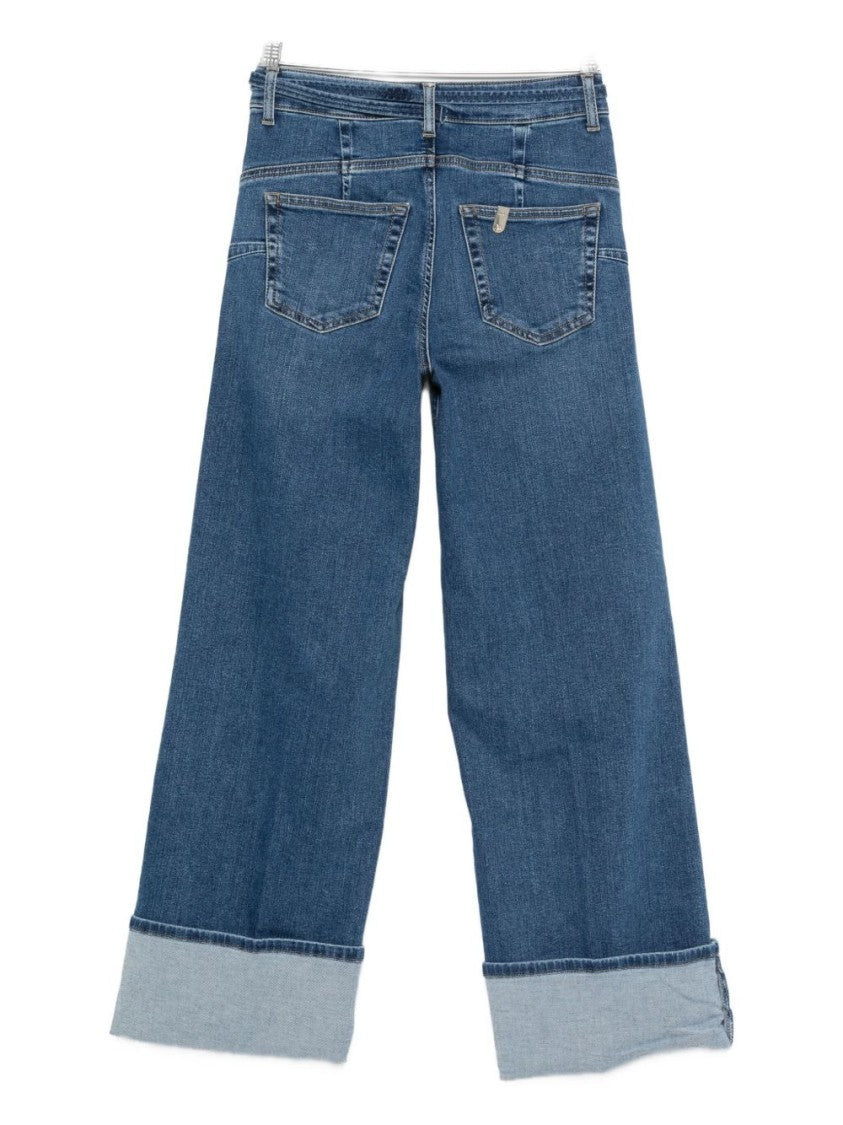Liu Jo Cropped Wide-Leg Denim Jeans