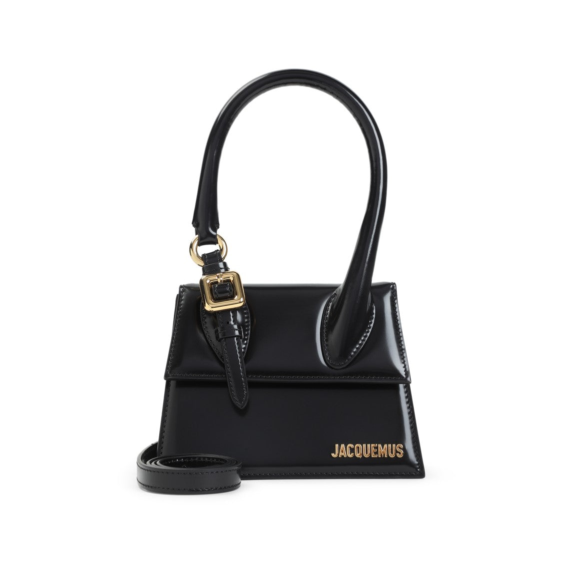 Jacquemus Black Leather Le Chiquito Moyen Boucle Handbag
