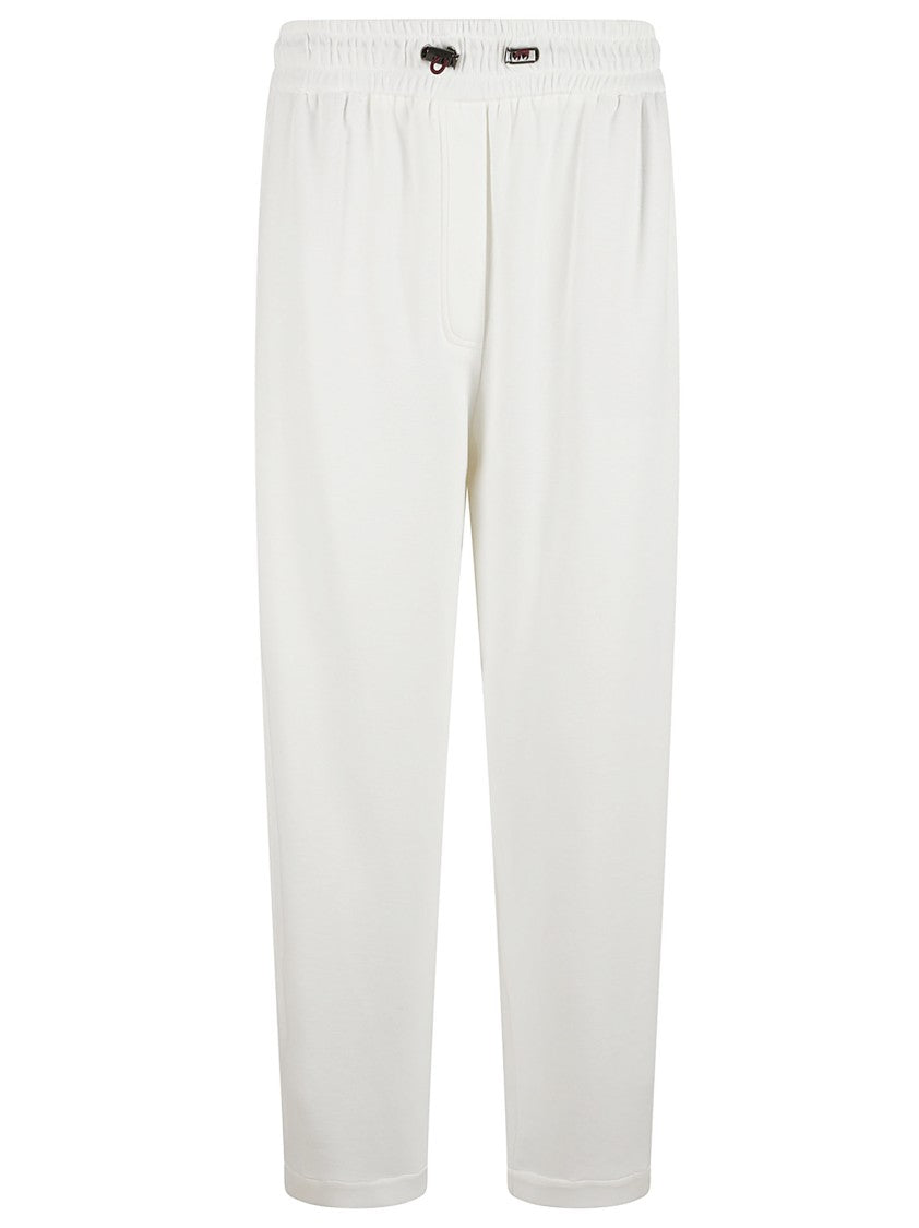 Brunello Cucinelli Straight-Leg Trousers With White Drawstring Waistband