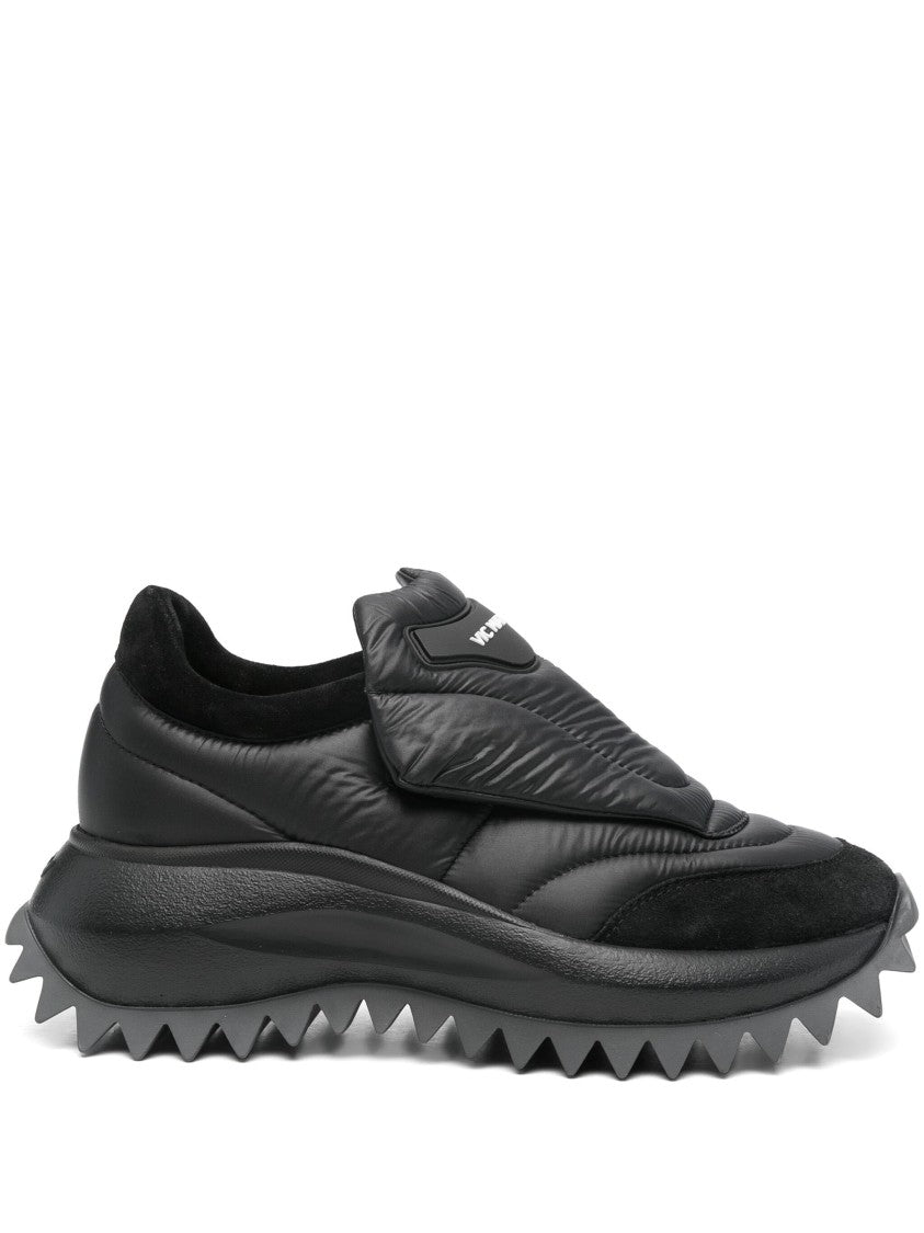 Vic Matié Black Wedge Sole Sneakers With Textured Upper