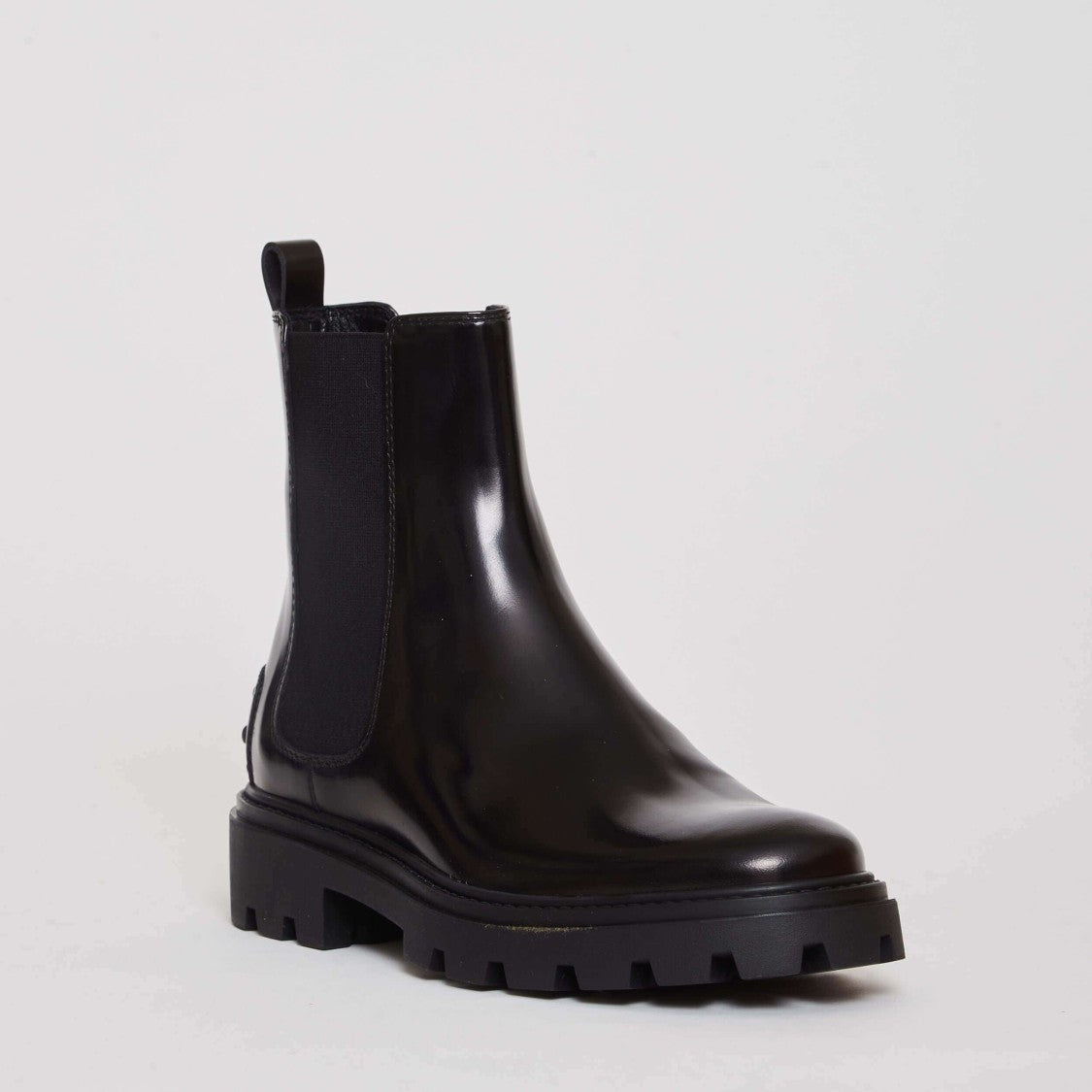 Tod's Black Brushed Leather Ankle Boots