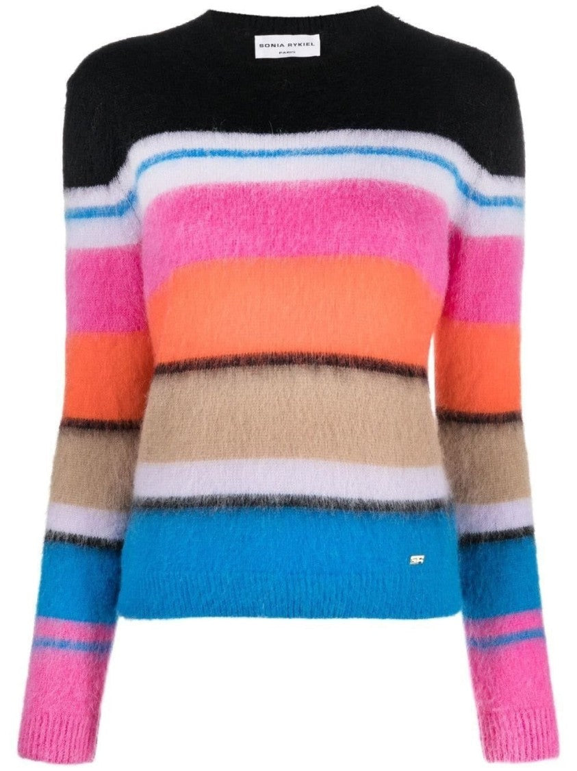 Sonia Rykiel Pull Mohair Brosse Raye