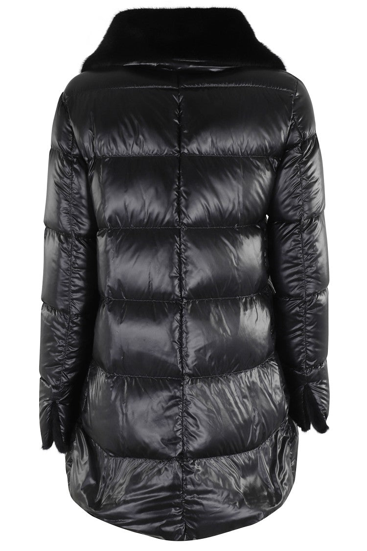 Herno A-Shape Puffer Jacket With Faux Fur Collar