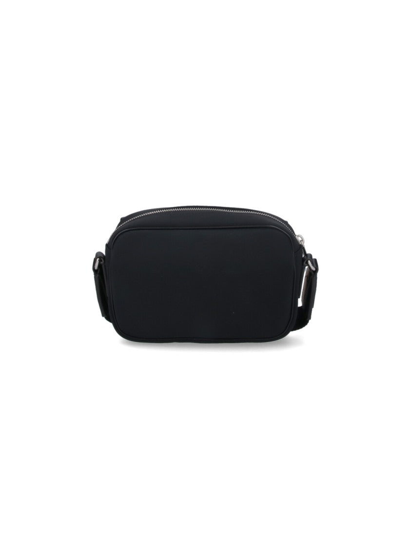 Moncler Black Crossbody Bag With Leather Accents And Adjustable Strap