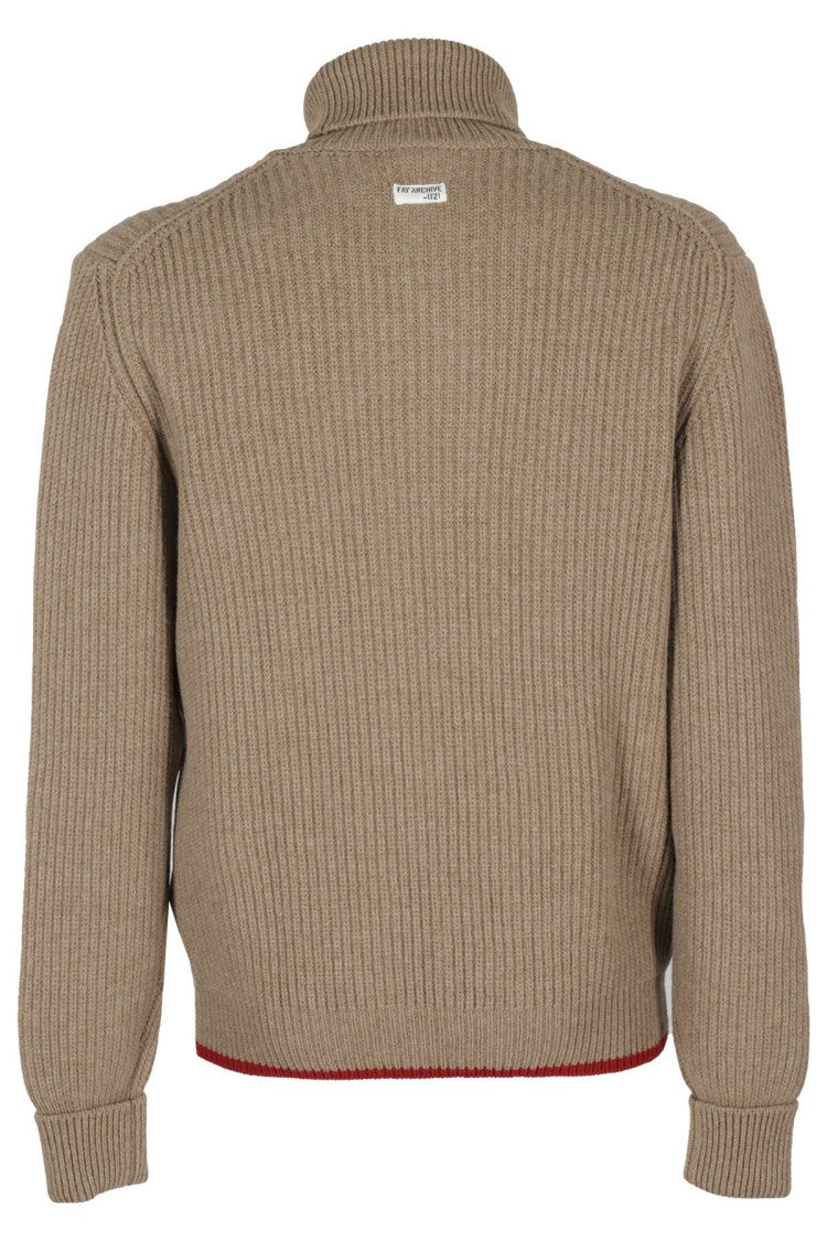 Fay Biscuit-Colored Archive Sweater