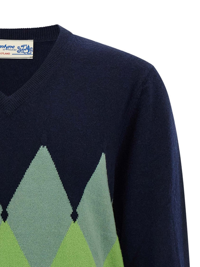 Ballantyne Argyle Pattern Sweater