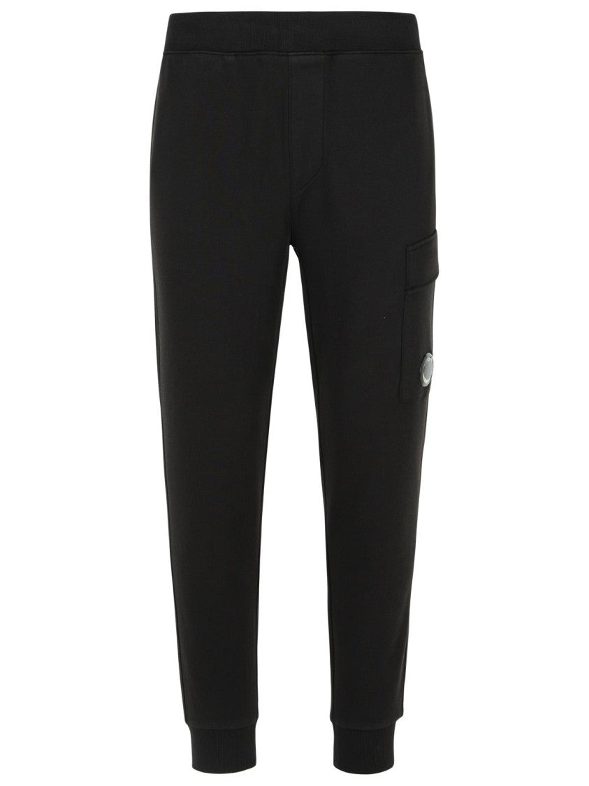 C.P. Company Cotton Jogger Pants With Customizable Fit And Distinctive Appliqué