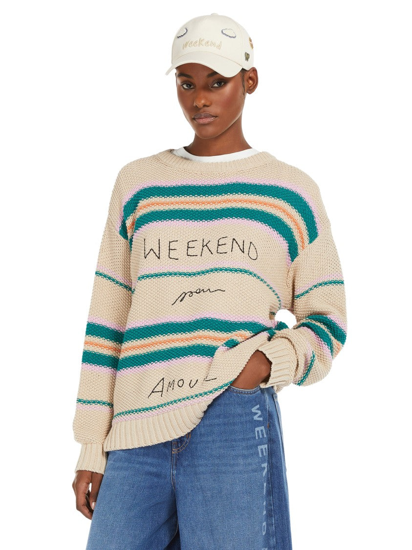 Max Mara Knit Sweater With Horizontal Stripes
