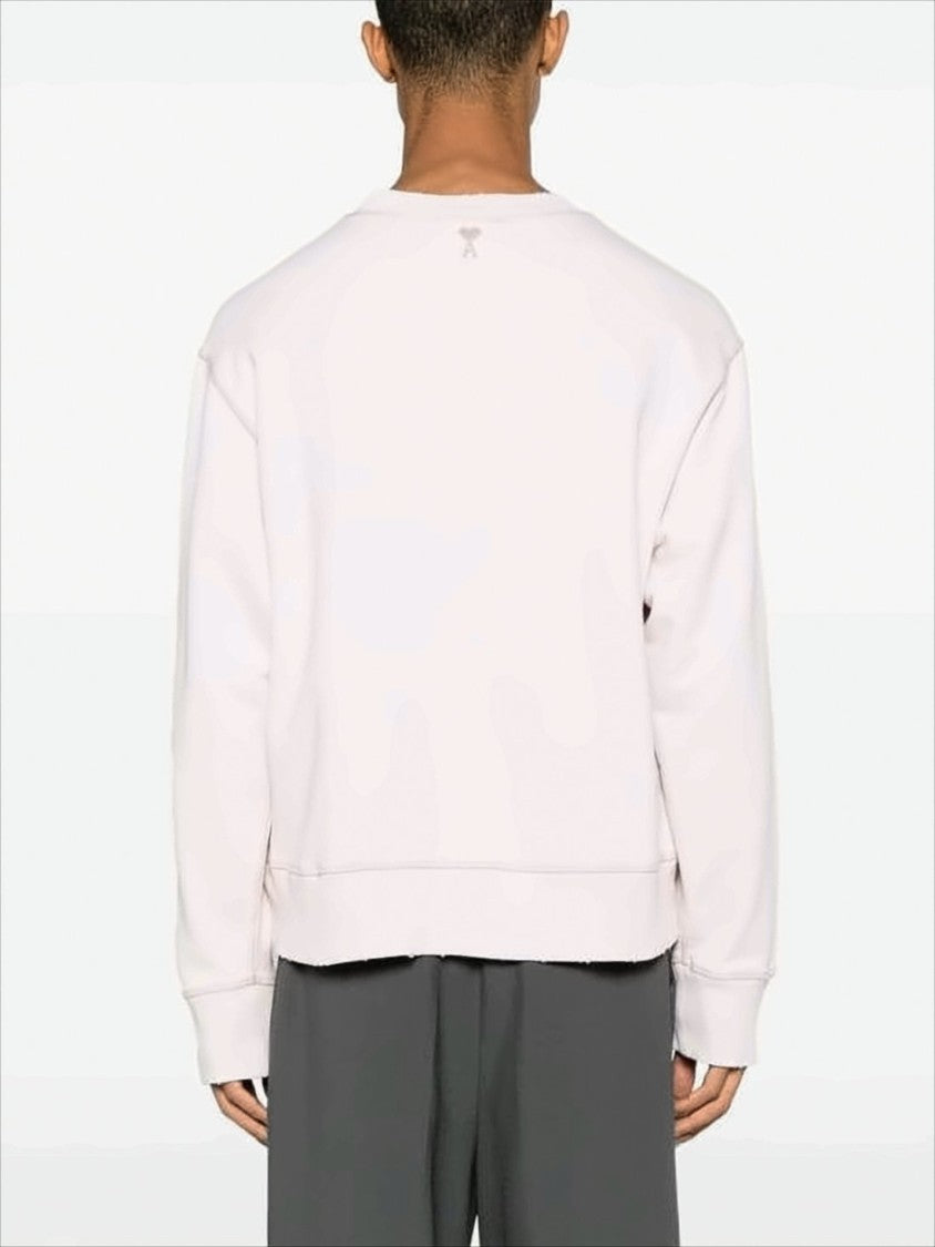 Ami Relaxed Fit Long-Sleeve Top With Cropped Hem