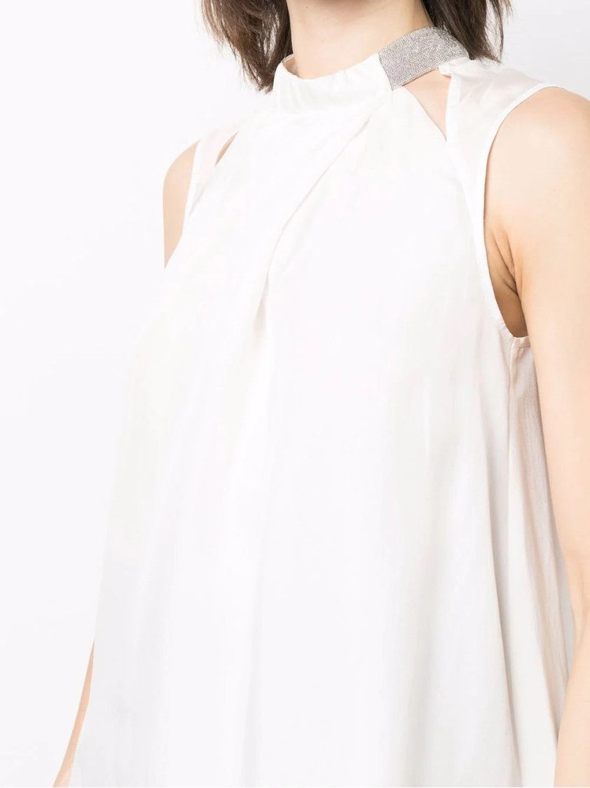 Fabiana Filippi White Silk Top