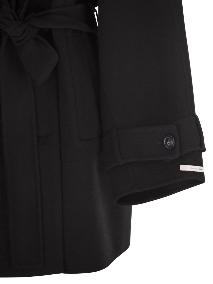 Sportmax Bouquet1234 - Short Wool Trench Coat