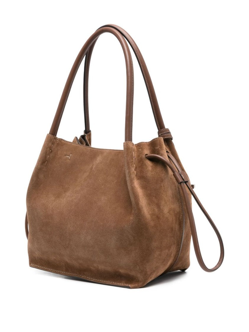 Tod's Structured Beige Vitello Leather Shoulder Bag