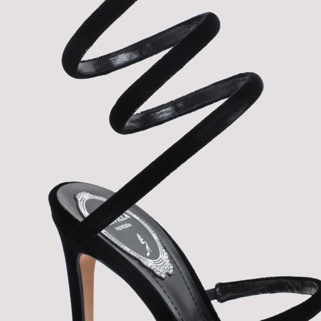 René Caovilla René Caovilla Velvet Snake Sandals