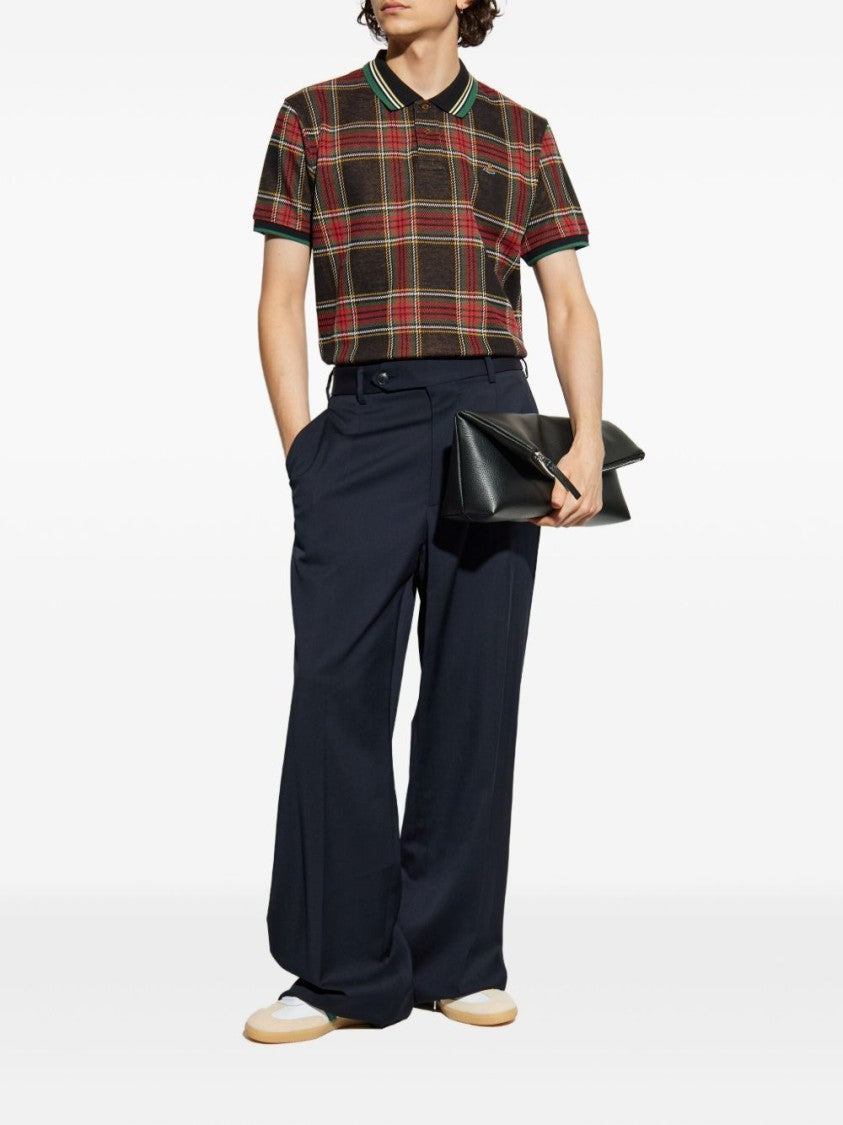 Vivienne Westwood Navy Wide-Leg Trousers With Tailored Waistband And Button Detail