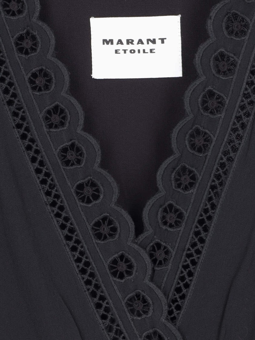 Isabel Marant Étoile Lace Mini Dress In Black Viscose Crepe