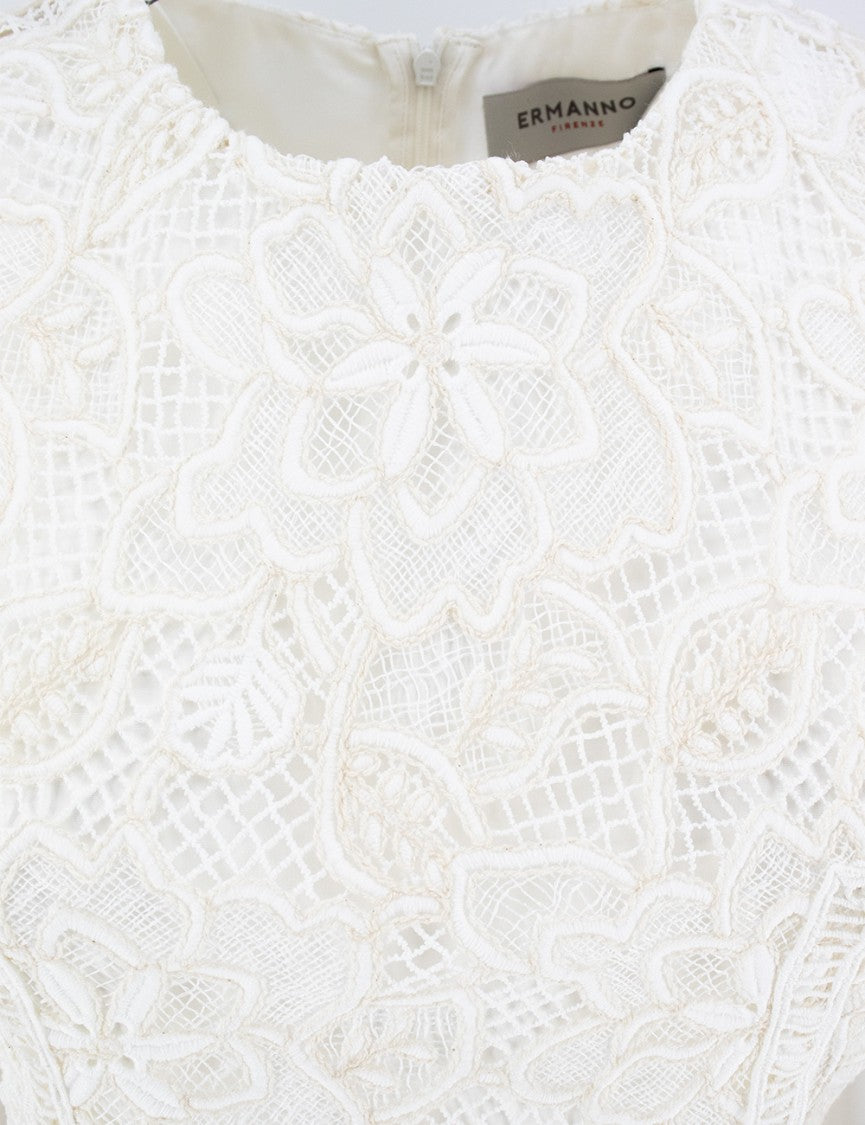 Ermanno Firenze Floral Macramé Lace Dress