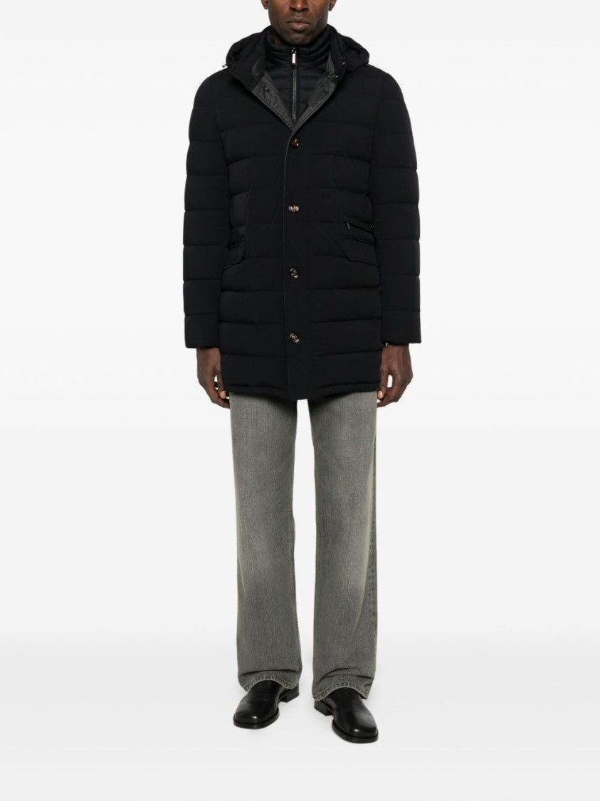 Moorer Tailored Blue Coat With Quilted Design