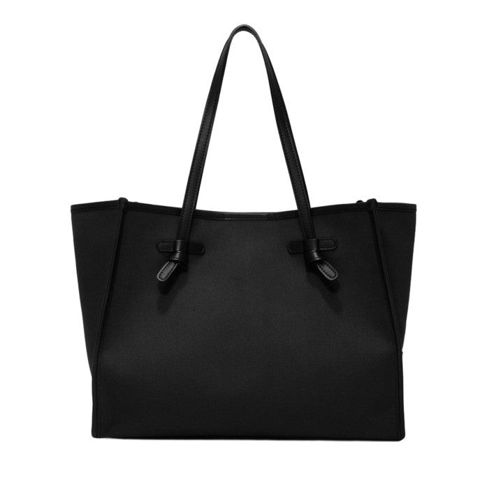 Marcella Two-Tone Canvas Handbag With Leather Trims